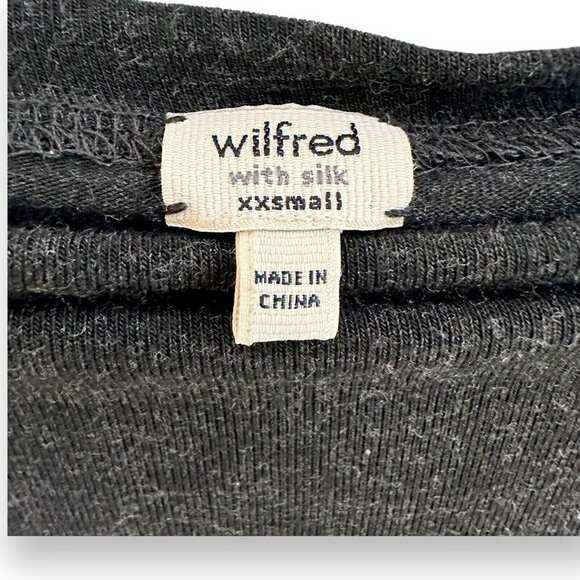 Aritiza XXS Oversized Silk Blend Blouse Pullover Gray Black EUC - Picture 2 of 4